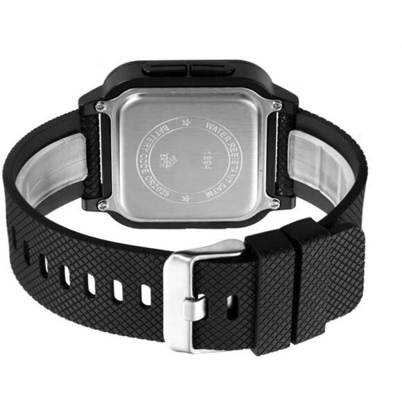 Square Men's Digital Watch Big Numbers Dial Large Face Waterproof LED Watches - Picture 13 of 14
